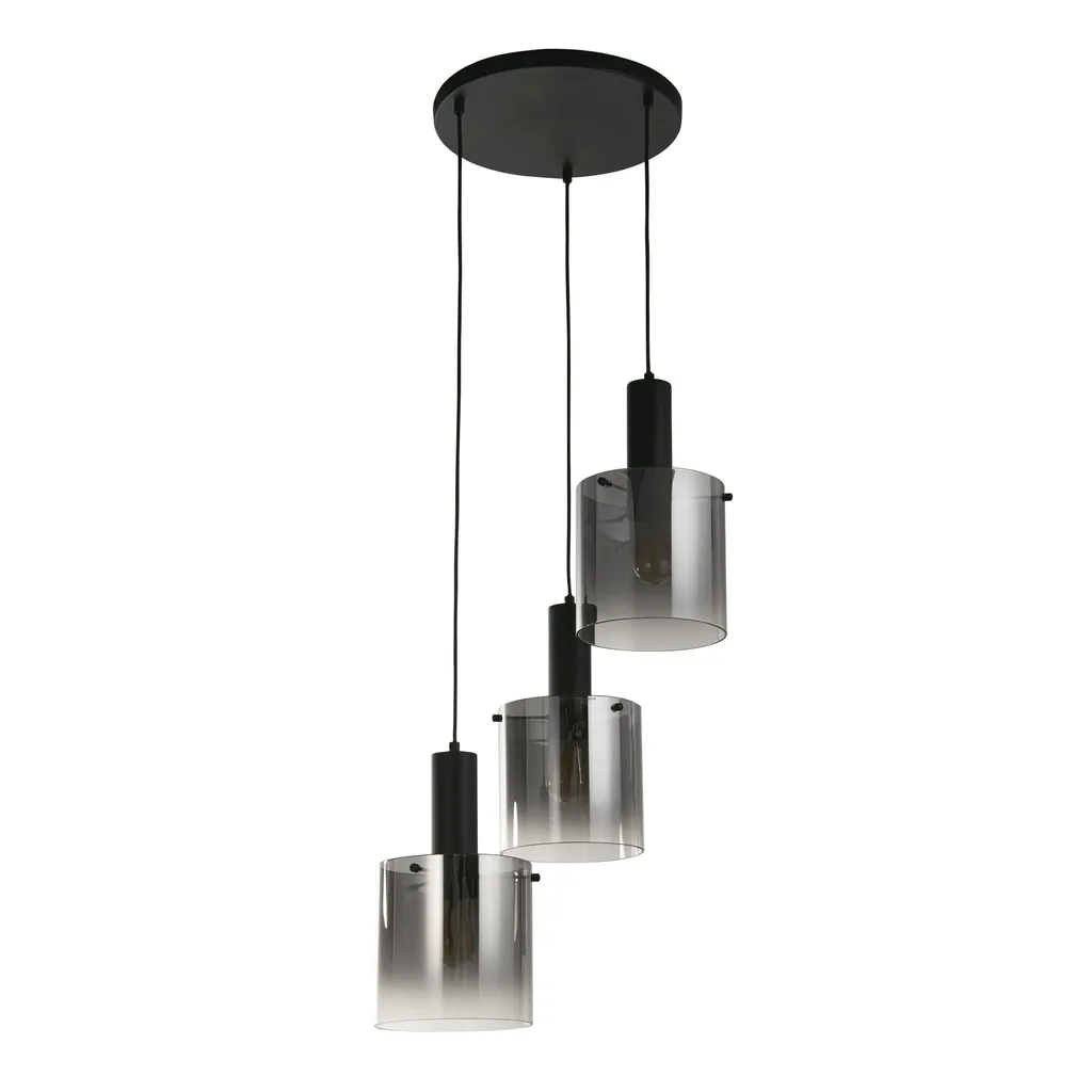 Suspension Sweden 3 Lampes Verre Fumé pour Éclairage Sans Éblouissement