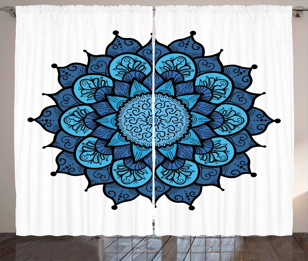 Rideau occultant partiel pour vis-à-vis motifs fleurs vintage 280cm