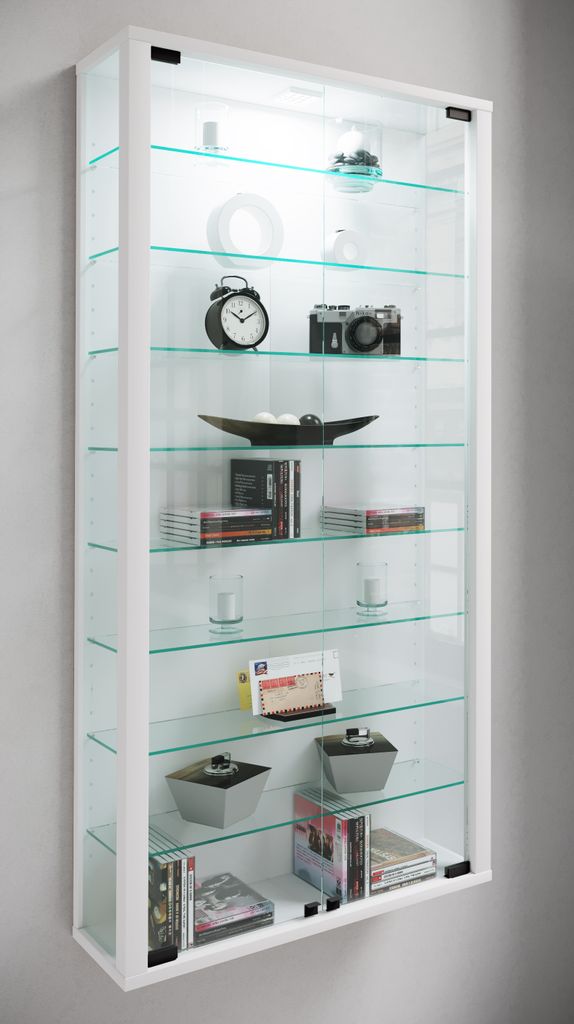 VCM my home Vitrosa Maxi Vitrine weiß 8 Fachböden