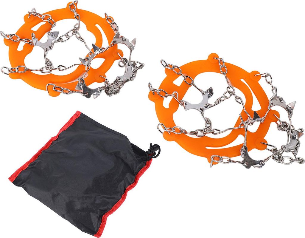 Steigeisen für Wanderschuhe, Schuhe, rutschfest, für Outdoor, Klettern, Bergsteigen, Wandern, Herren und Damen, Orange