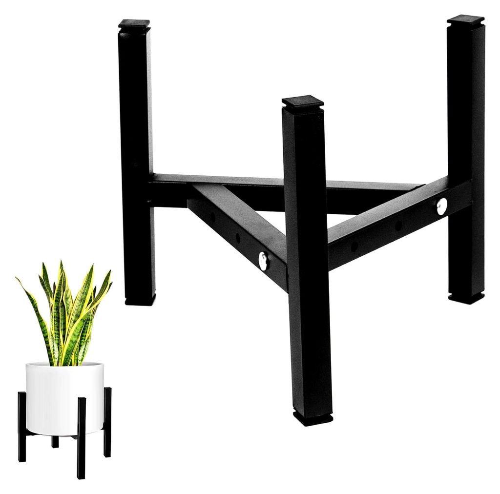 Verstellbarer Pflanzenständer aus Metall für Blumentöpfe mit einem Außendurchmesser von 20-32 cm, geeignet für Balkongärten