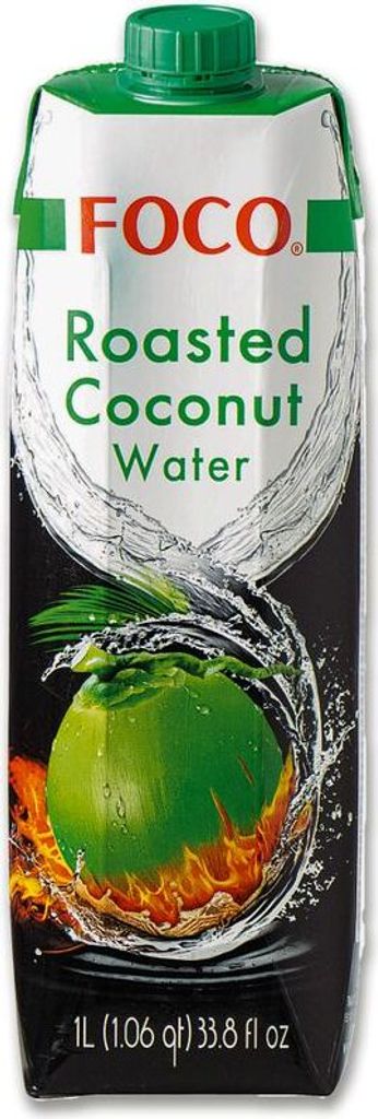 FOCO Roasted Coconut Water 1 Liter | Kokosnusswasser Kokoswasser Getränk mit Röstgeschmack