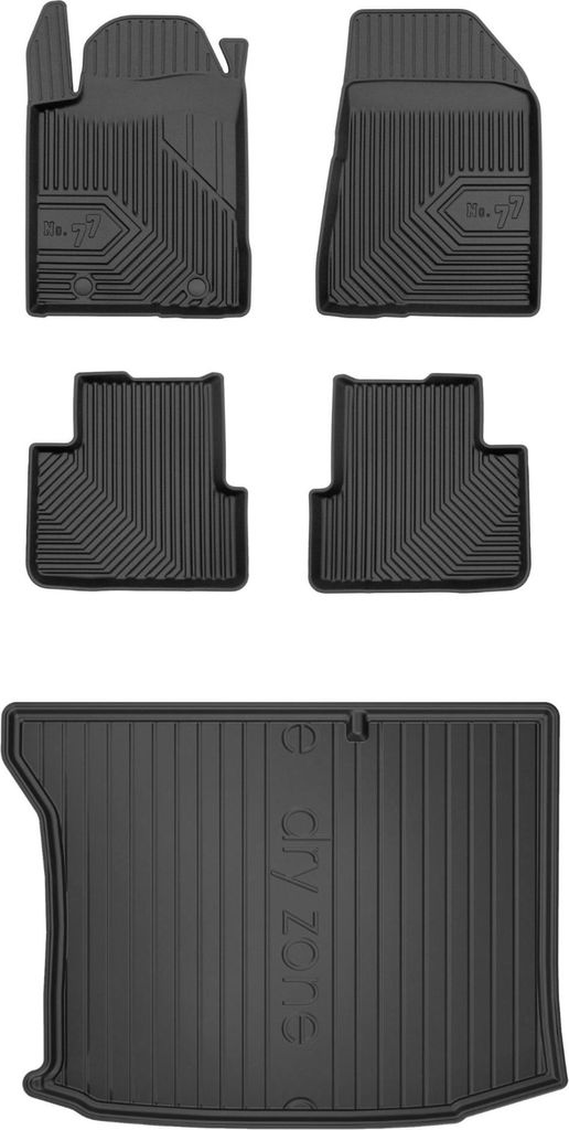 FROGUM Gummimatten Auto Fußmatten + Kofferraummatte für Fiat Bravo II 2007-2014