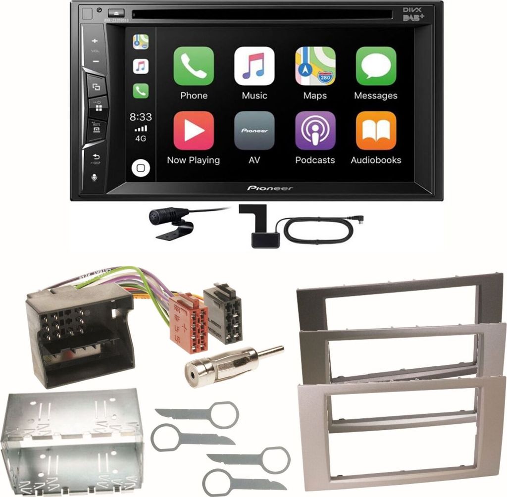 Pioneer AVH-Z3200DAB Carplay DAB Einbauset für Ford Focus Fusion Galaxy S-Max