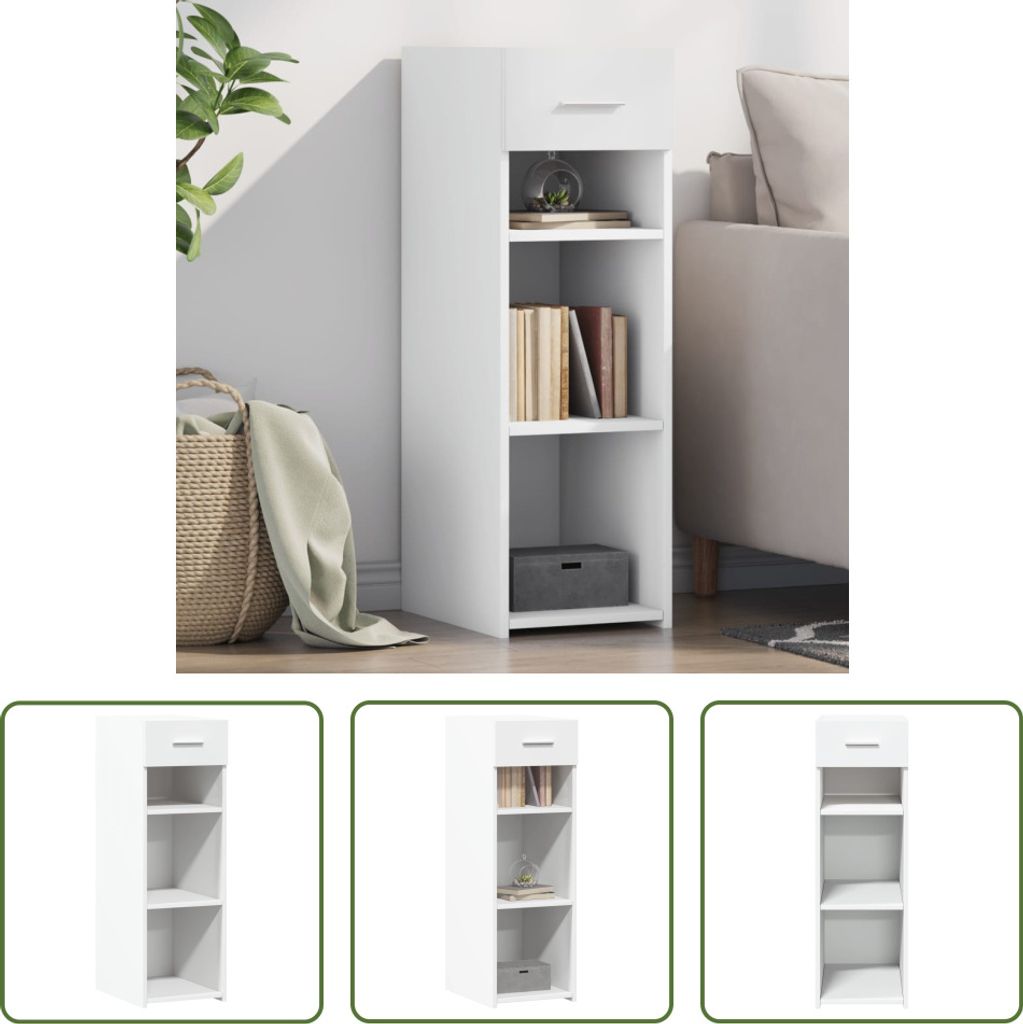The Living Store Sideboard Weiß 30x42,5x93 cm Holzwerkstoff Produktbild 