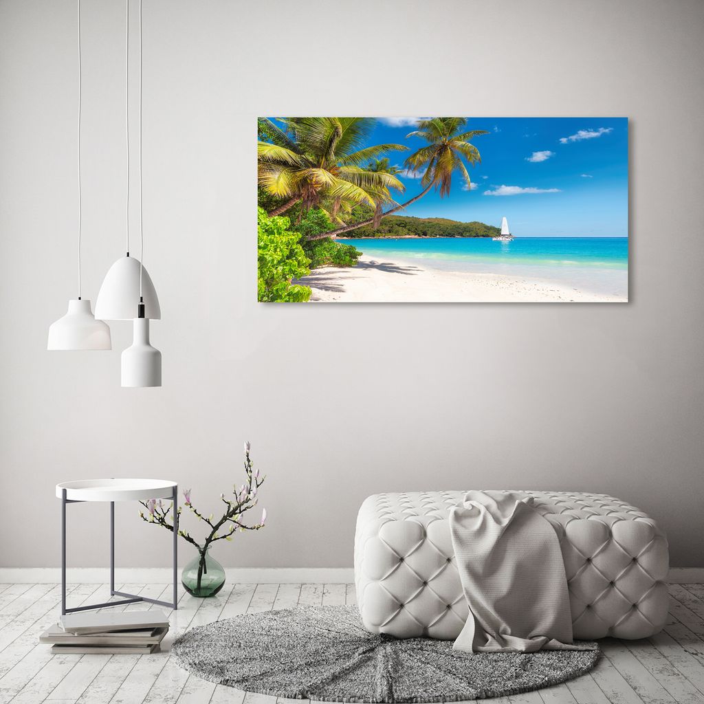 Tulup Leinwandbild - 120x60 cm - Wandkunst - Drucke auf Leinwand - Leinwanddruck - Landschaften - Mehrfarbig - Tropischer Strand