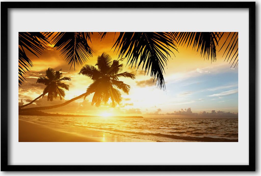 Bild 60x40 MDF-Rahmen Wandkunst Palm Beach Sea Landschaft