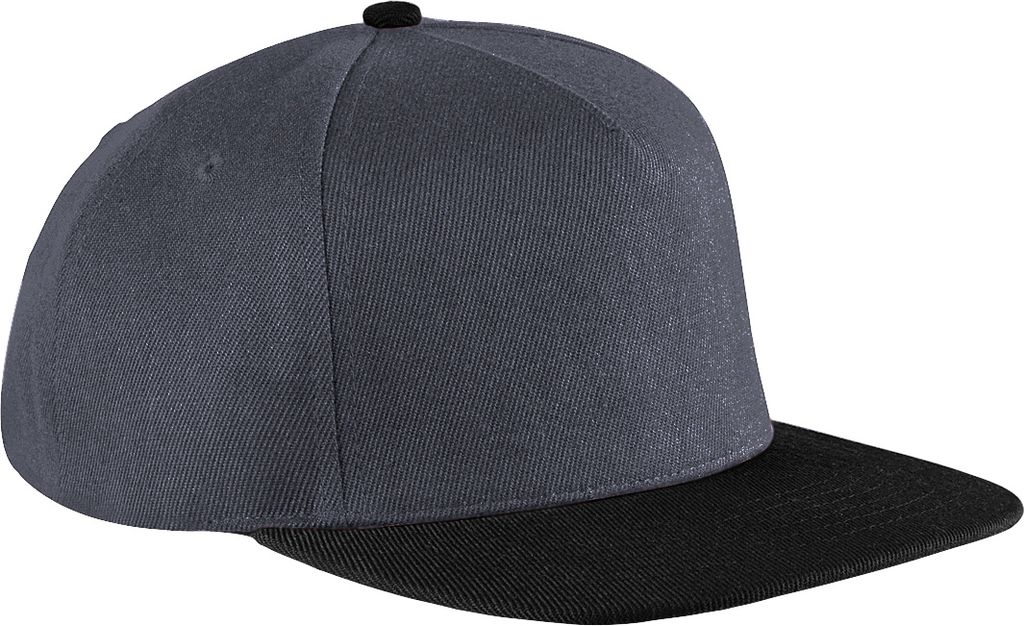 Beechfield Uni Baseballkappe Flat Peak RW262 (Einheitsgröße) (Graphit/Schwarz)