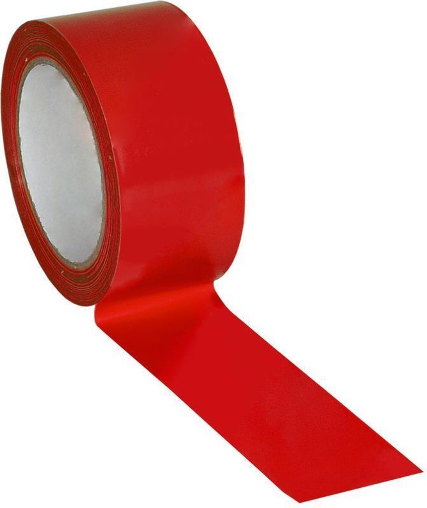 Extra stabiles Bodenmarkierungsband, für Innenbereiche, befahrbar, aus 0,5mm starkem PVC, Rot, Verpackungseinheit: 1 ROL