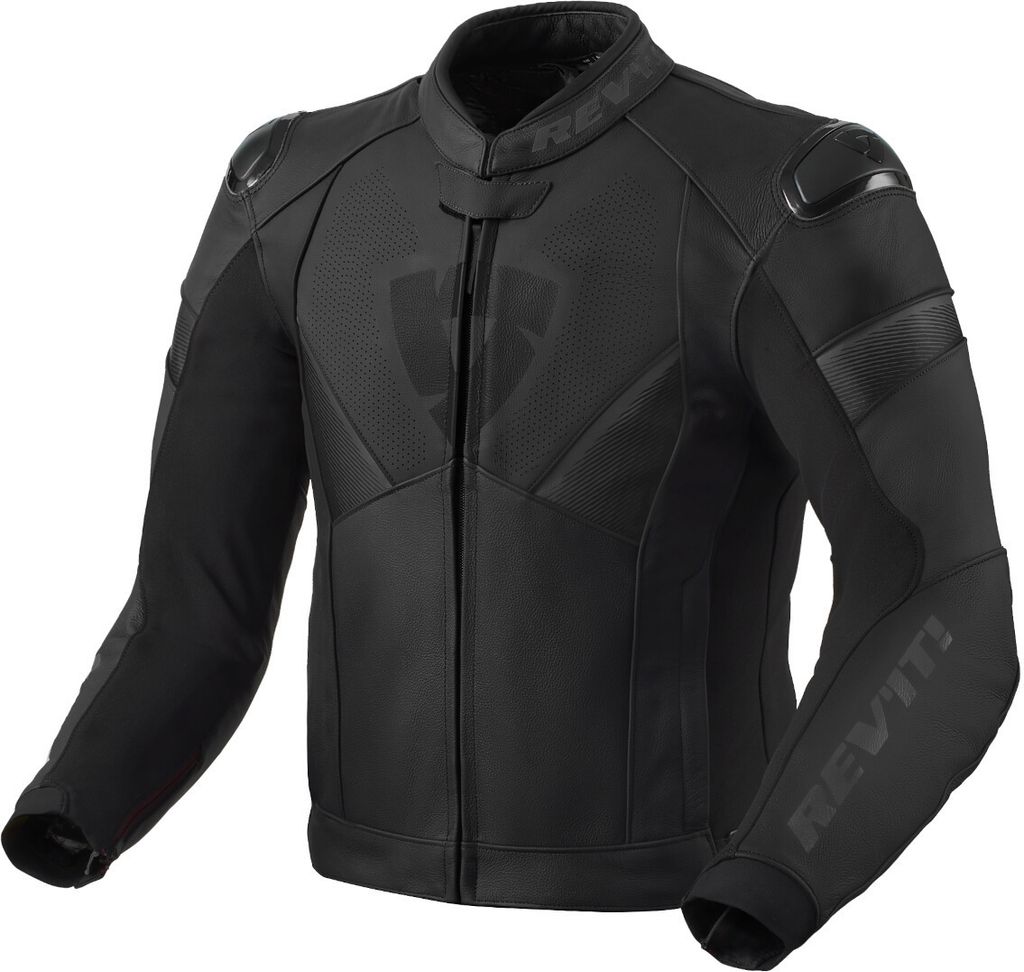 Revit Argon 2 perforierte Motorrad Lederjacke, schwarz/dunkelgrau, 46