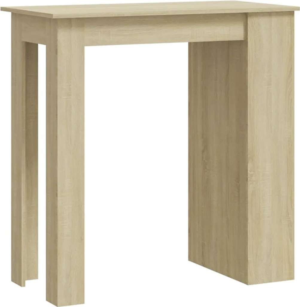 Table de Bar Robuste en Bois Composite Chêne Sonoma 102 cm avec Rangement