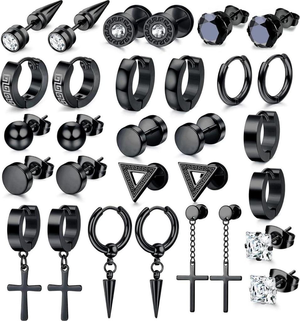 Boucles d'oreilles hommes Acier inoxydable Clous d'oreilles Image du produit 