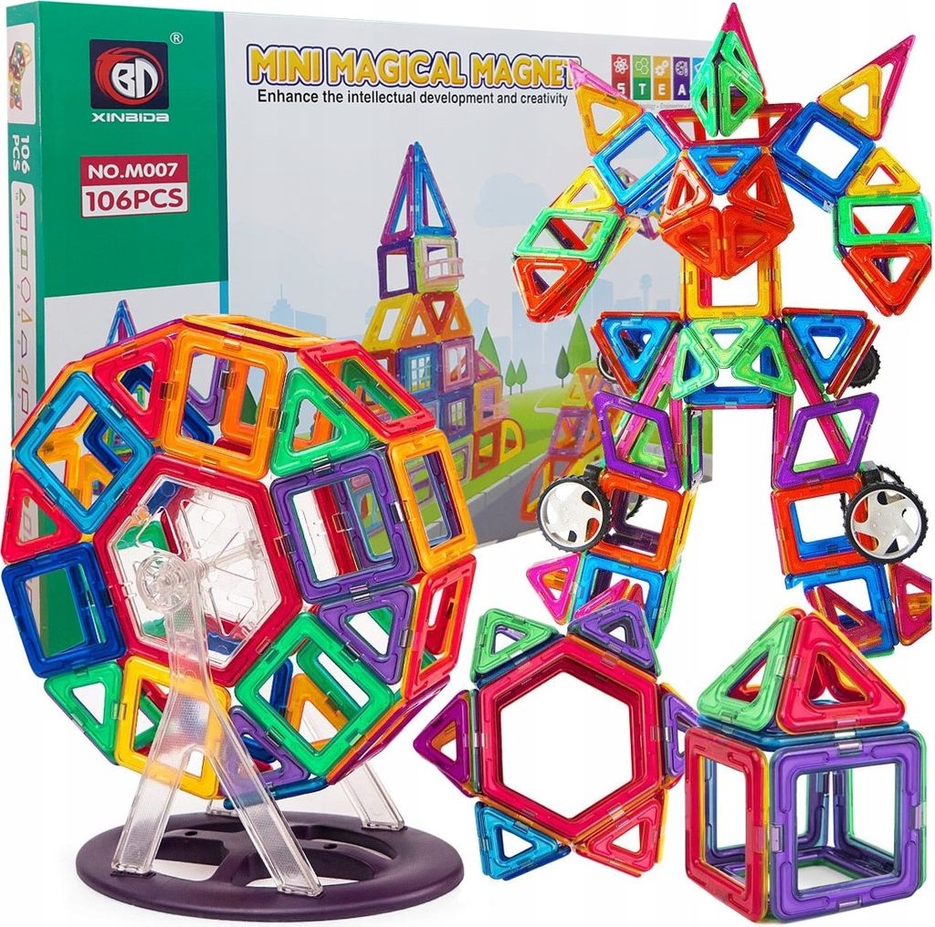 Klocki Magnetyczne Konstrukcyjne Duże Panele 3D Zdjęcie produktu 