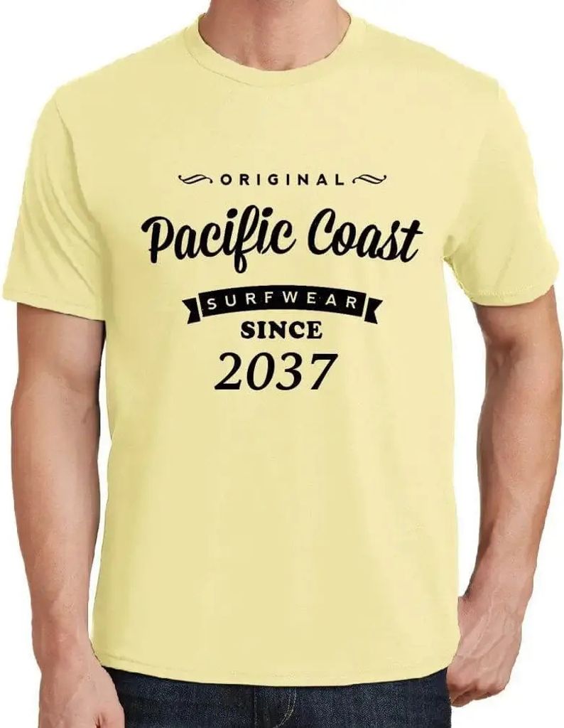 Herren Grafik T-Shirt Original Pazifikküsten-Surfware seit 2037 – Original Pacific Coast Surfware Since 2037 – Öko-Verantwortlich Vintage Jah...