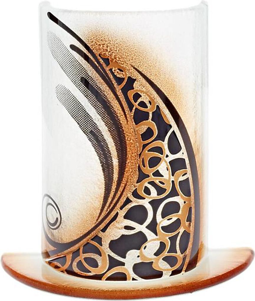 Windlicht Gold Fusion 15cm, aus Kristallglas