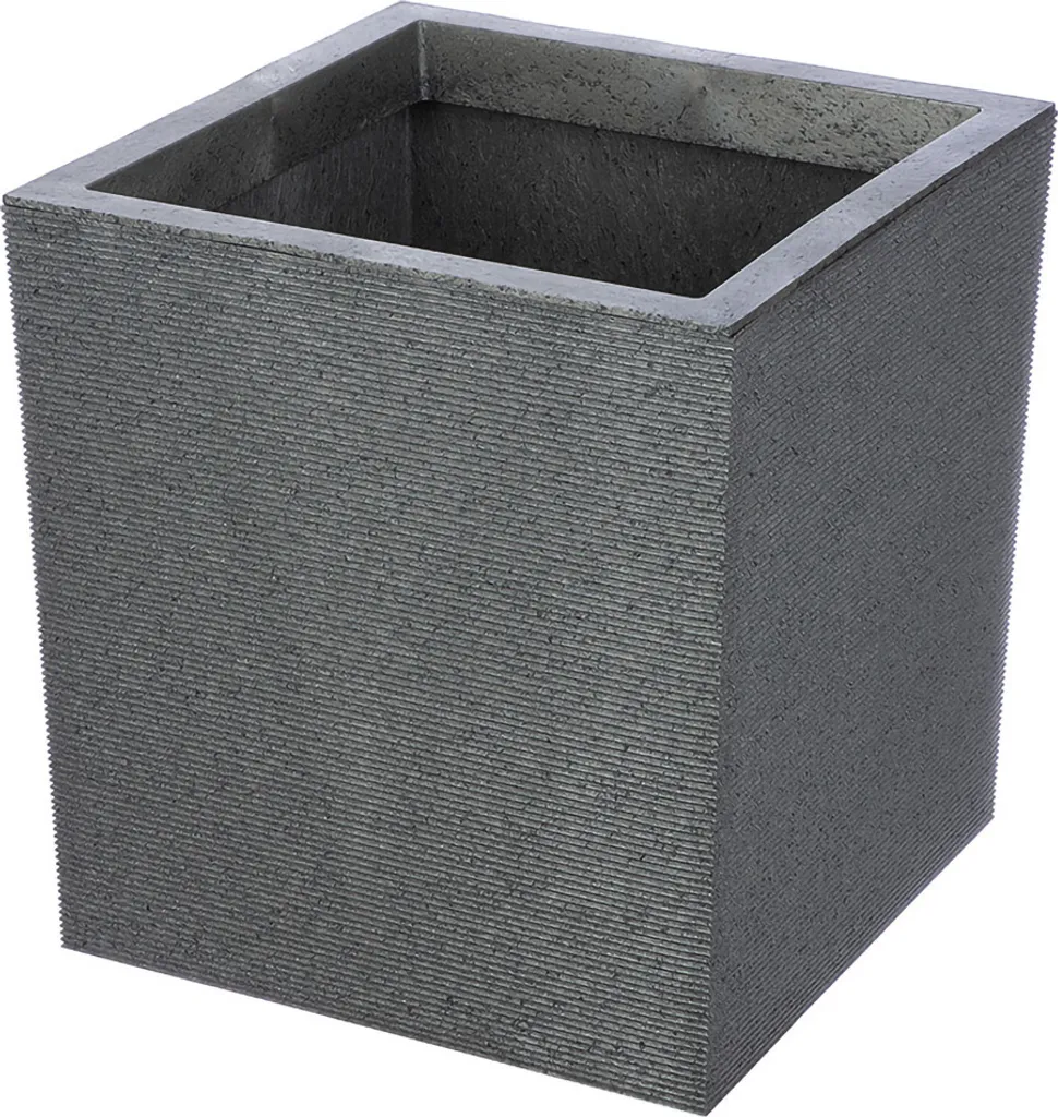 Pot de Fleurs Carré Gris 34 cm pour Salon et Véranda Gilde Horizon