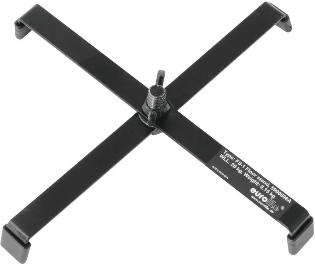 Support de sol EUROLITE FS-3 en acier noir, modèle robuste 5900698G