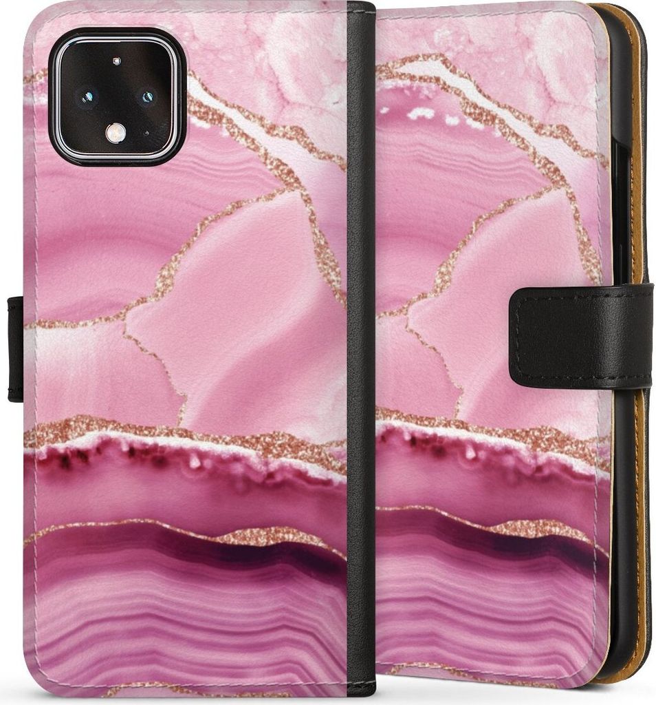 DeinDesign Klapphülle für Google Pixel 4 Handytasche Lederhülle Tasche Glitzer Look Marmor Meerjungfrau