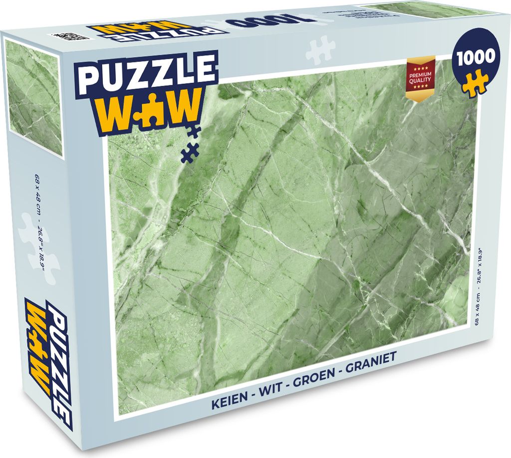 MuchoWow Puzzle 1000 Teile Pflastersteine - Weiß - Grün - Granit - Erwachsene - Rätsel