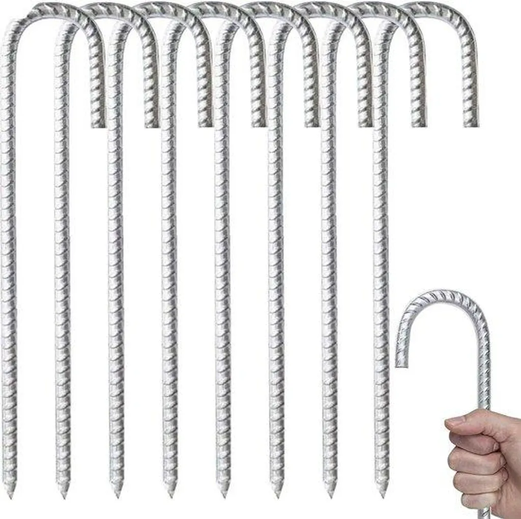Fixation sol pour chapiteau et trampoline en acier robuste - Pack de 8