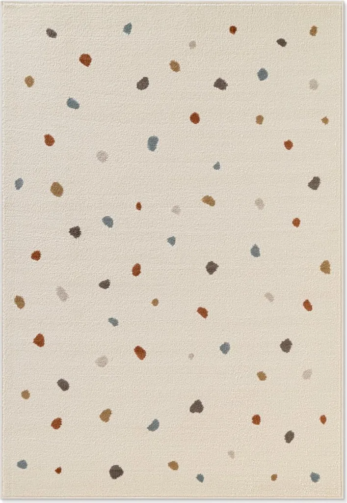 Tapis de jeu bébé Funny Dots crème multicolore pour un éveil en douceur
