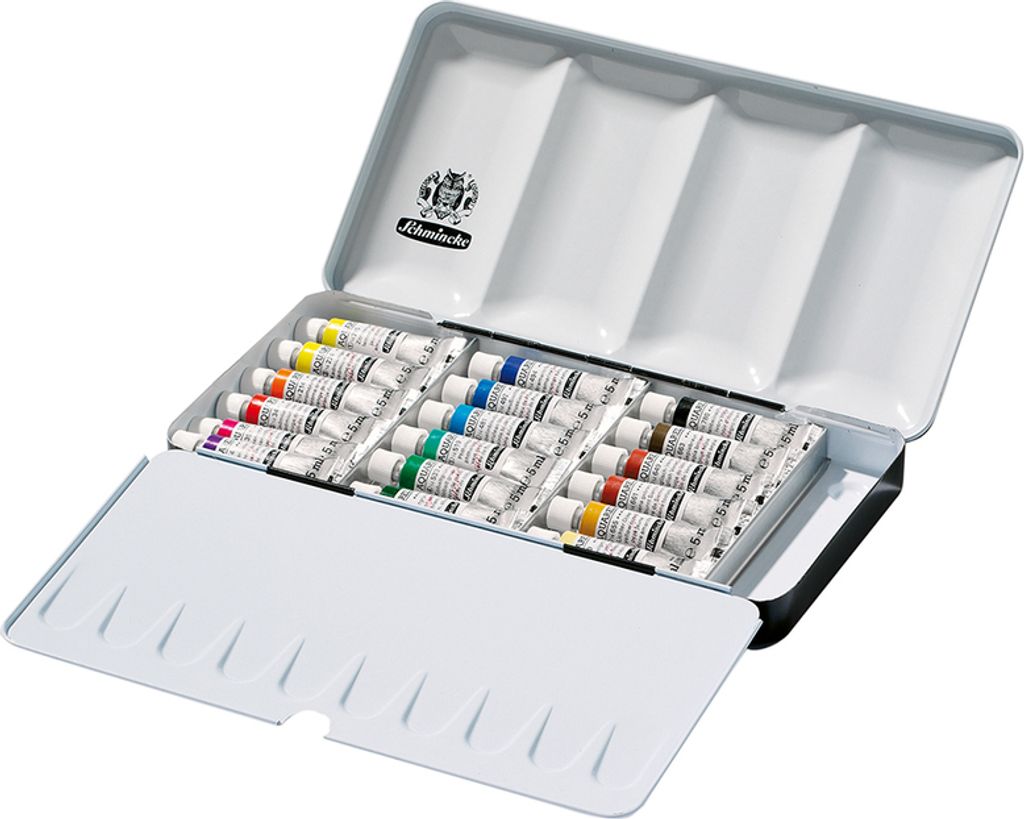 Schmincke Horadam Aquarell Malkasten Metallkasten 18 x 5 ml Tuben 74 118 097