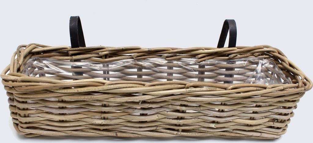 Rattan Pflanzkasten Koboo Grey gro  Balkonkasten