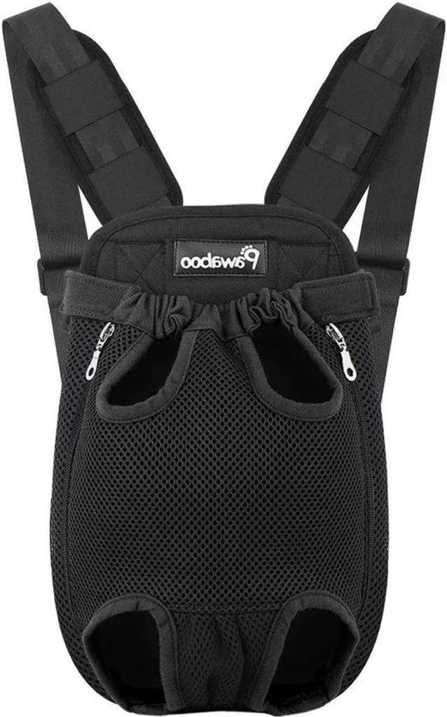 Sac à dos ajustable noir pour animaux, idéal pour voyage et randonnée
