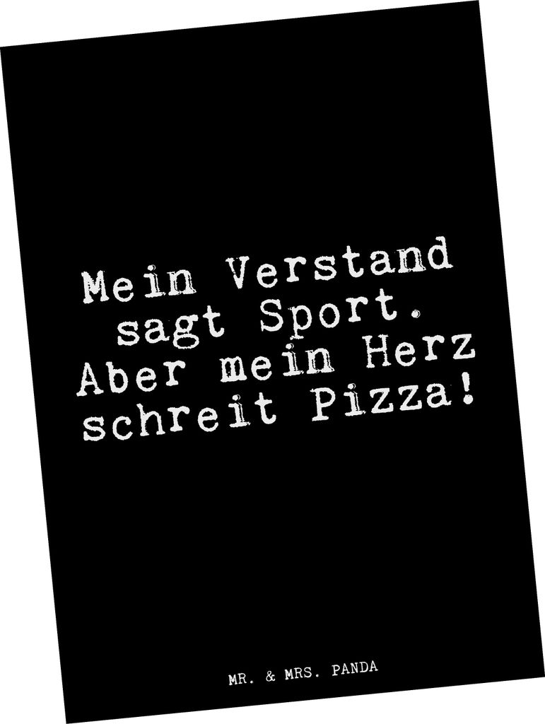 Mr. & Mrs. Panda Postkarte Mein Verstand sagt Sport.... - Schwarz - Geschenk, Postkarten, Grußkarte, Frauen, Fotokarte, Sprüche, Ansichtskarte, F...