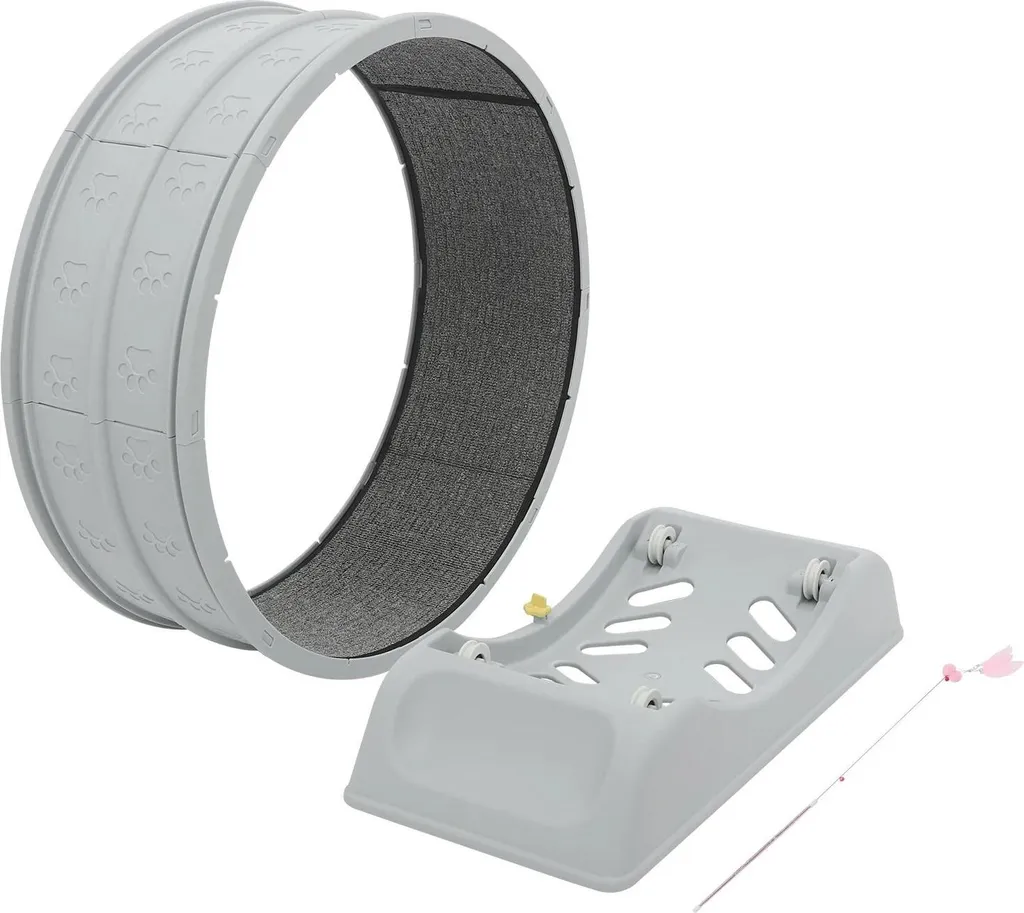 Roue d'exercice chat 80 cm gris idéal pour appartement et petit chat