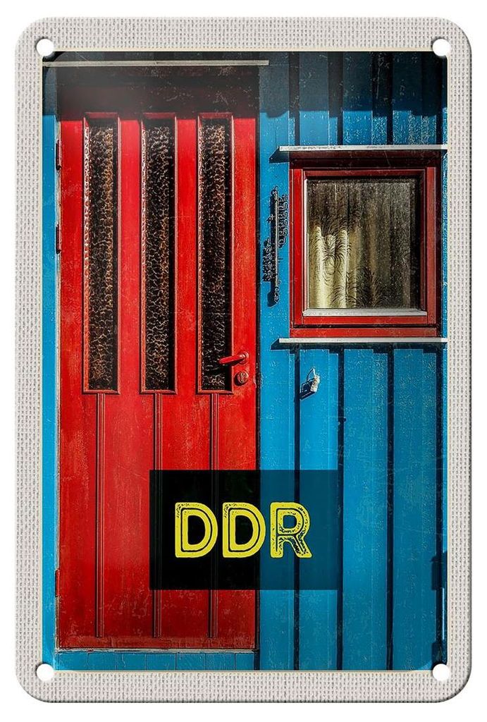 Blechschild Reise 12x18cm Berlin Deutschland Häuser DDR Krieg Schild
