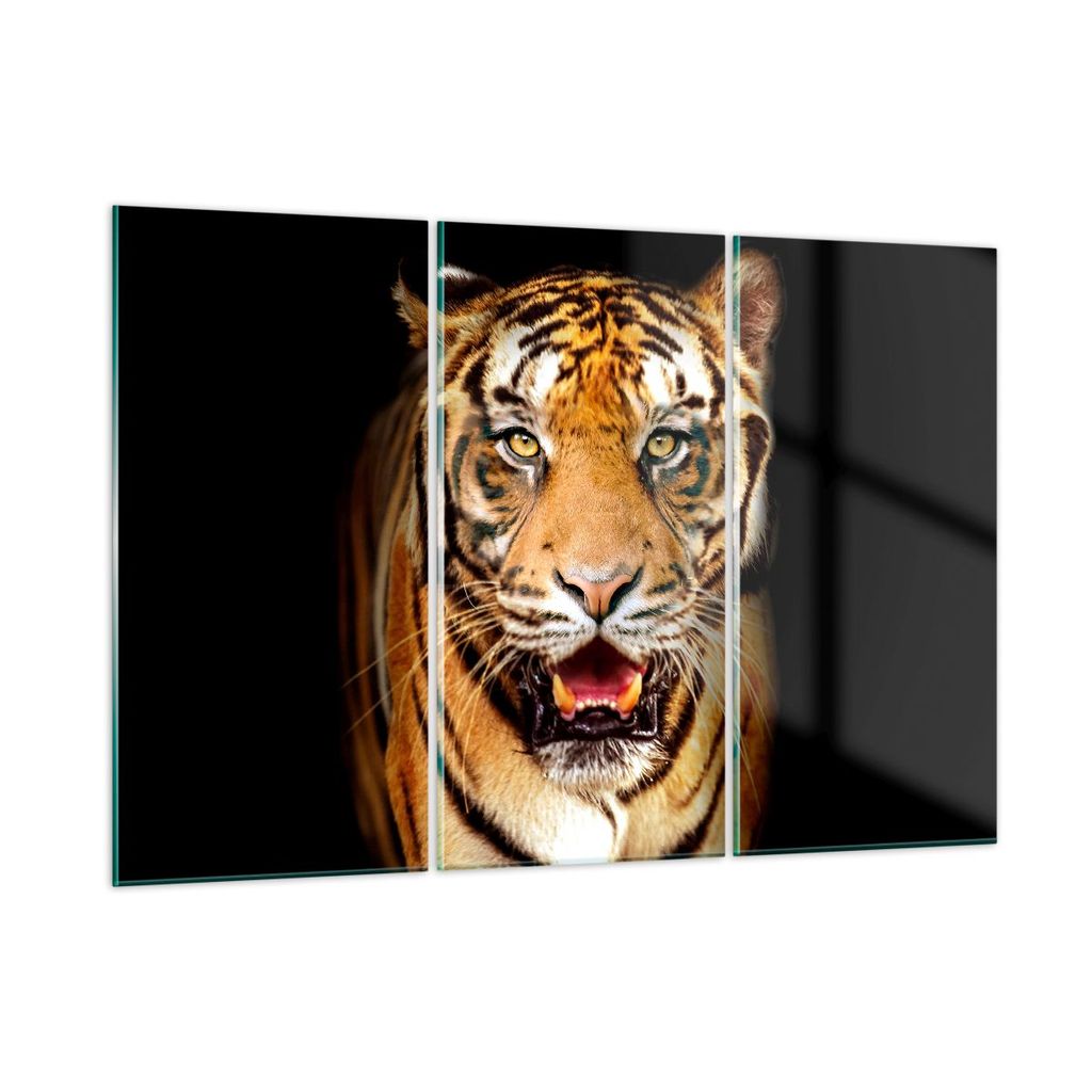Bilder auf glas - tiger tier - 165x110cm - Glasbilder - Wandbilder - Bilder - Kunstdruck - zum Aufhängen bereit - Wanddekoration aus Glas - Glas B...