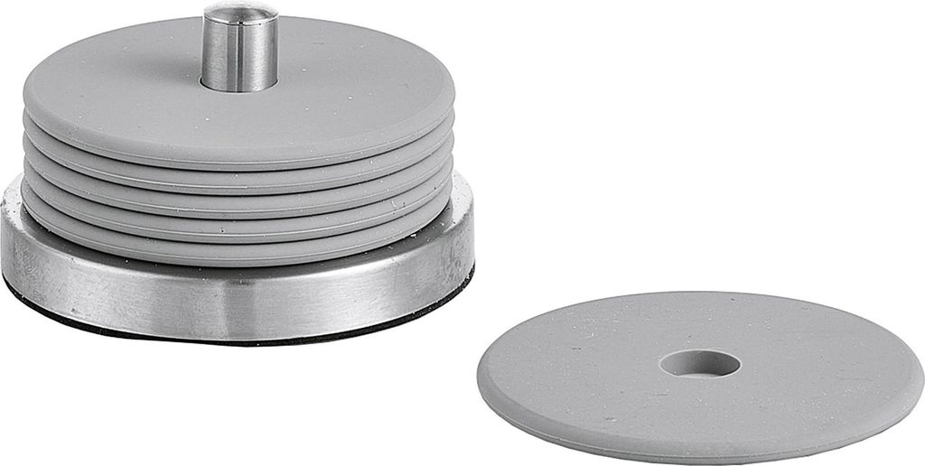 Zeller Glasuntersetzer-Set, 7-tlg., Edelstahl/Silikon, grau Produktbild 