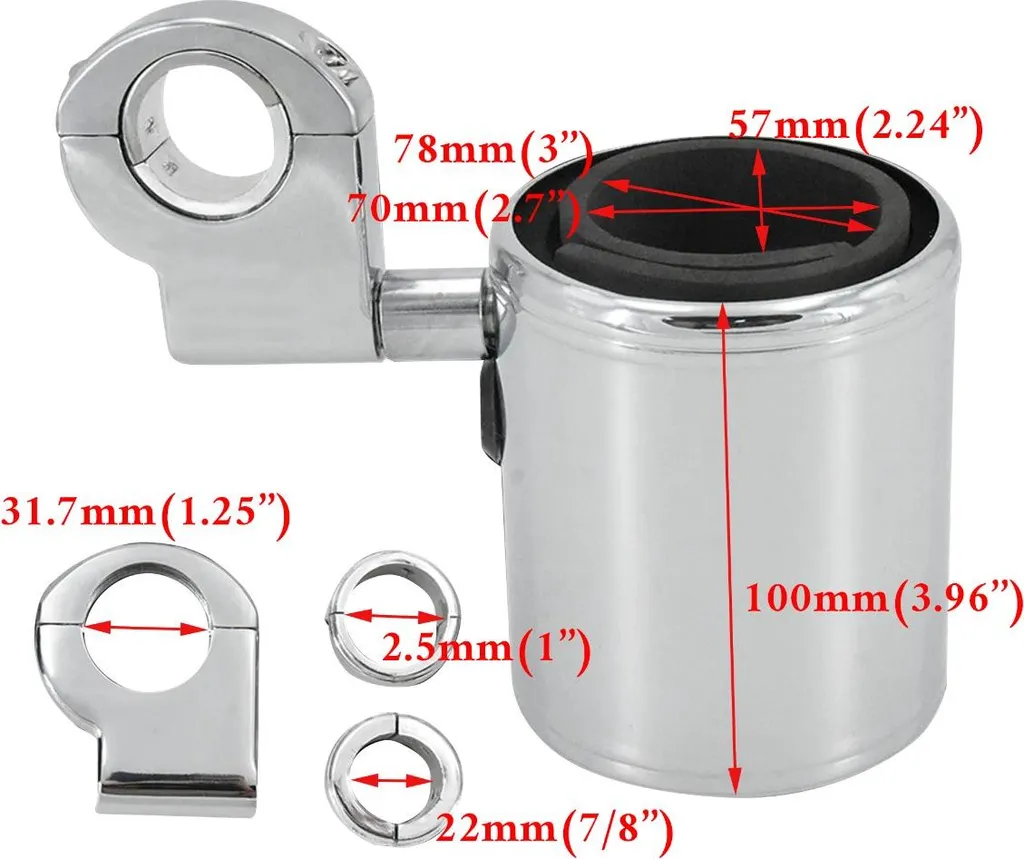 Porte-boisson guidon moto pour long trajet - Support universel étanche - 3