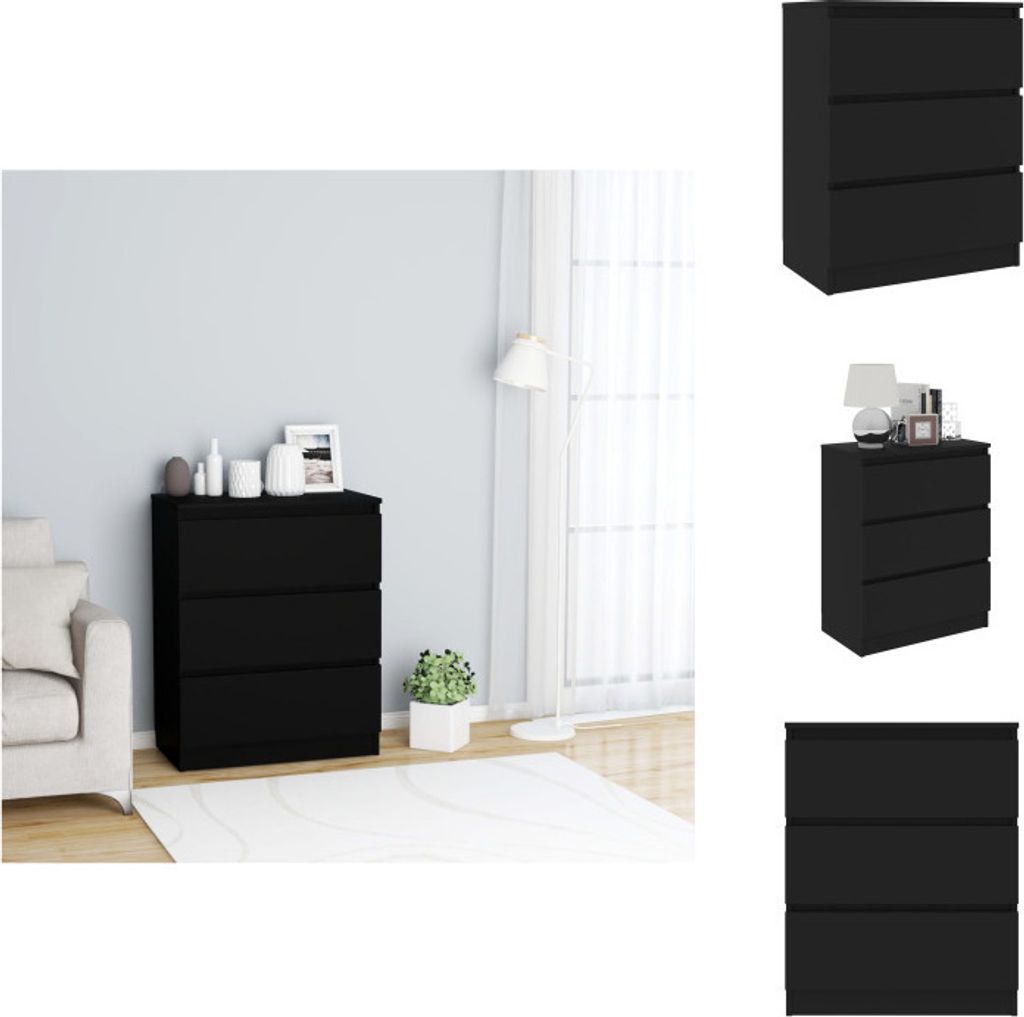 vidaXL Sideboard Schwarz 60x35x76 cm Holzwerkstoff - Sideboards