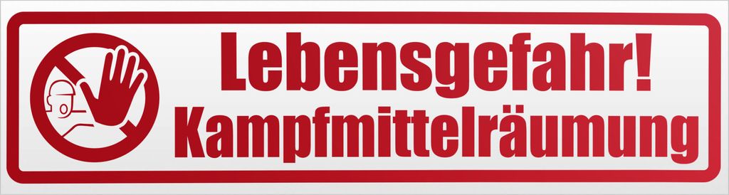 Kiwistar Lebensgefahr! Kampfmittelräumung Magnetschild Schild magnetisch - 30cm Rot - reflektierend - Magnetfolie für Auto PKW Kfz