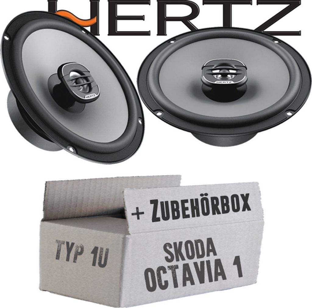 Lautsprecher Boxen Hertz X 165 - 16,5cm Koax Auto Einbauzubehör - Einbauset passend für Skoda Octavia 1 1U Front - justSOUND