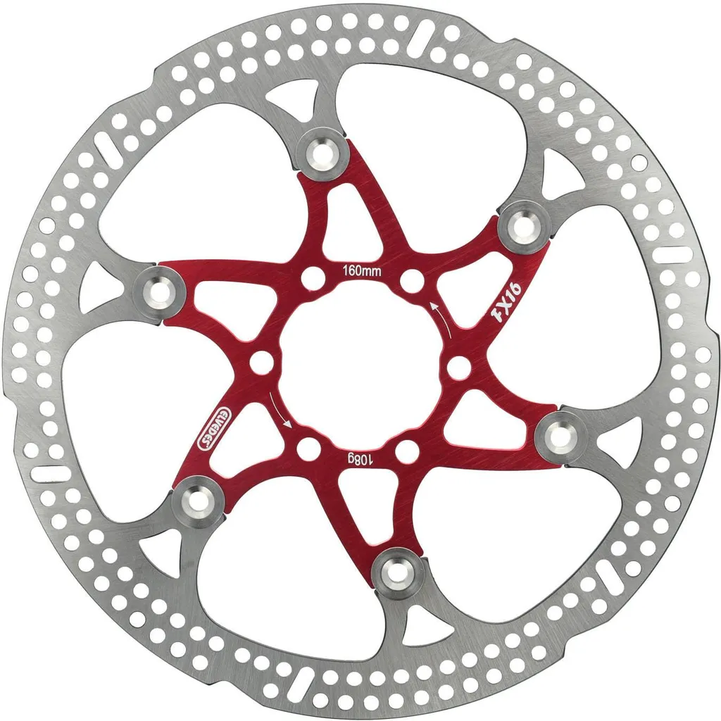 Disque de frein flottant VTT 160mm ELVEDEN 6 trous rouge 108 g