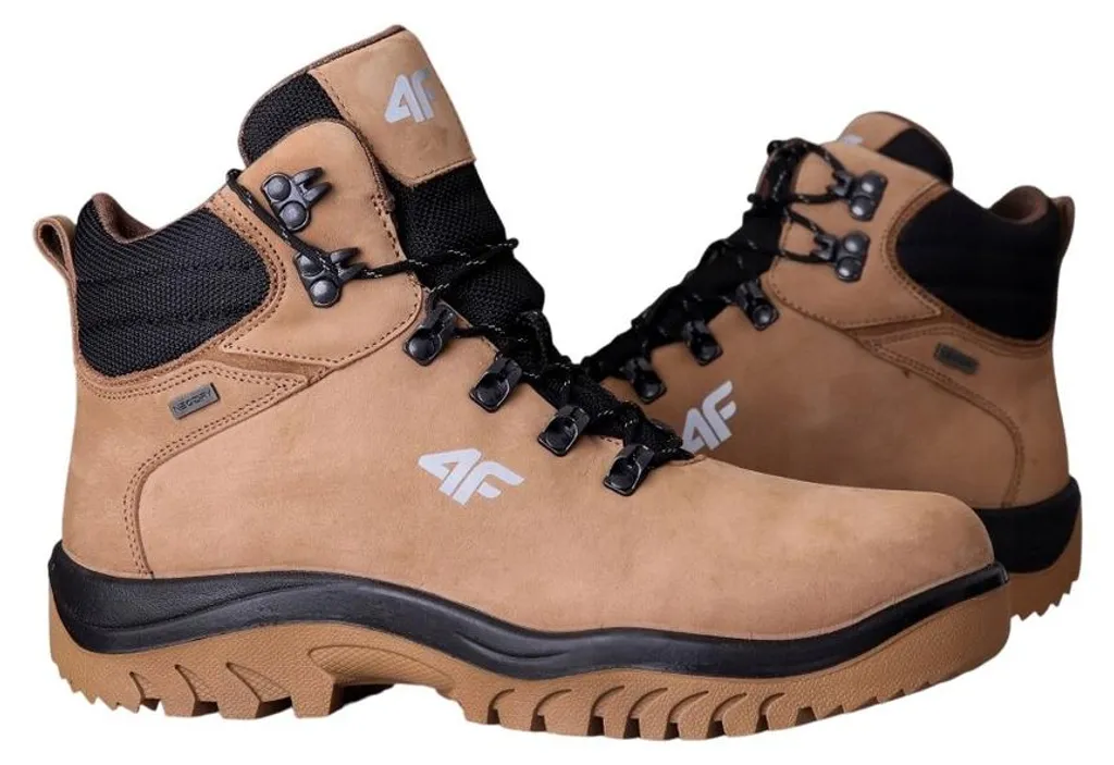 Chaussures de randonnée 4F OBMH257 anti-fatigue en cuir beige 44,5 EU