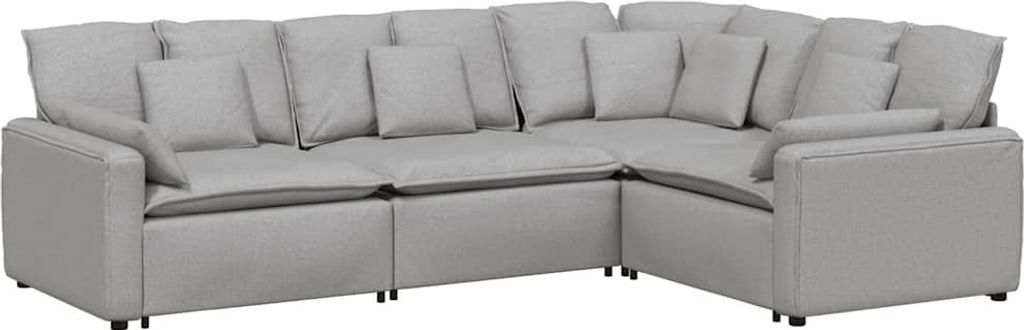 vidaXL Modulares Sofa mit Kissen Stoff Wolkengrau