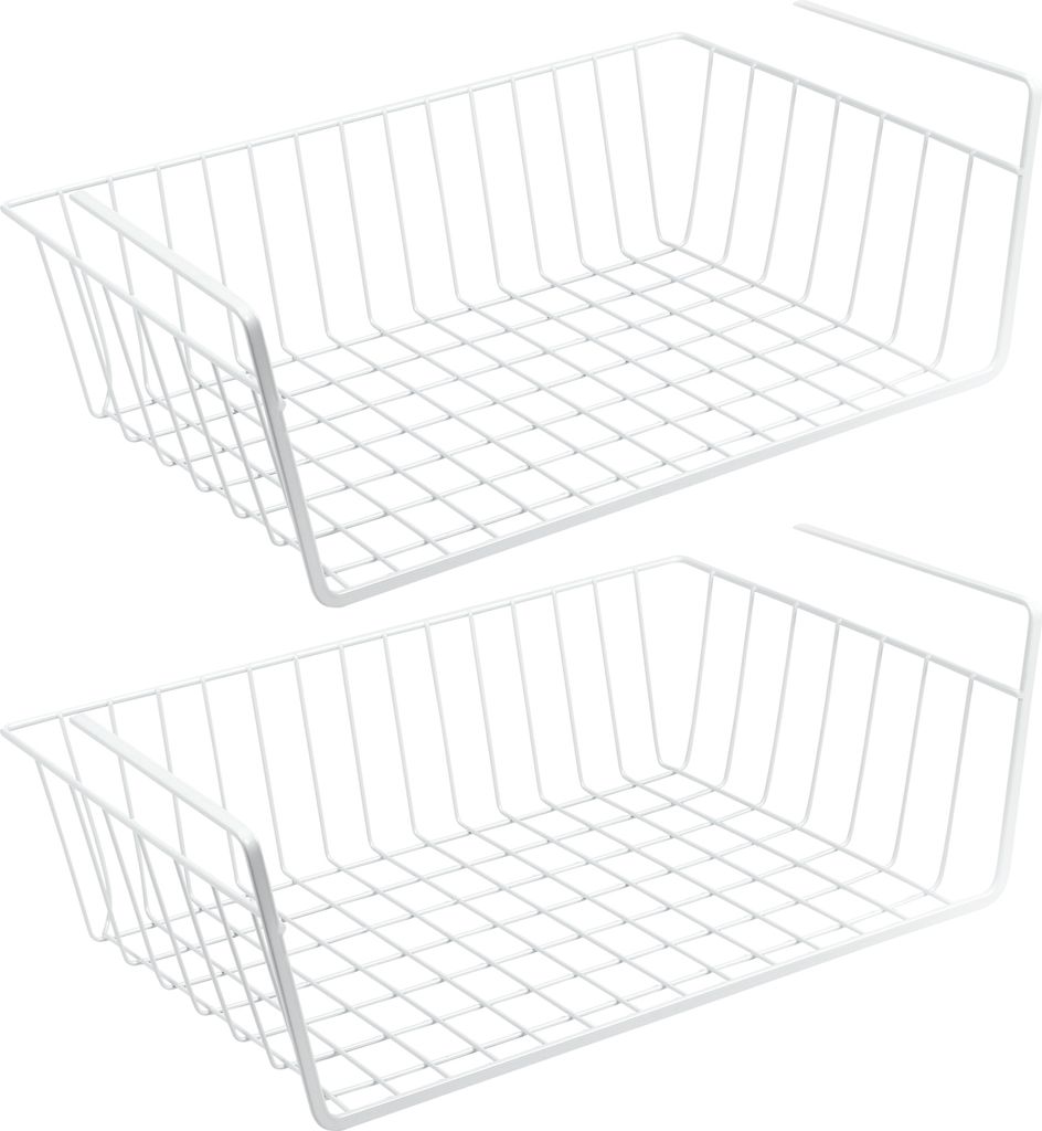 2er Set Schrankkörbe aus Metall weiß Produktbild 