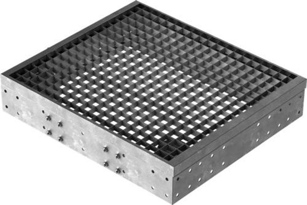 Pertura Podest für Treppe Tallis inkl. Stufenauflage Gitterrost verzinkt 80x88 cm