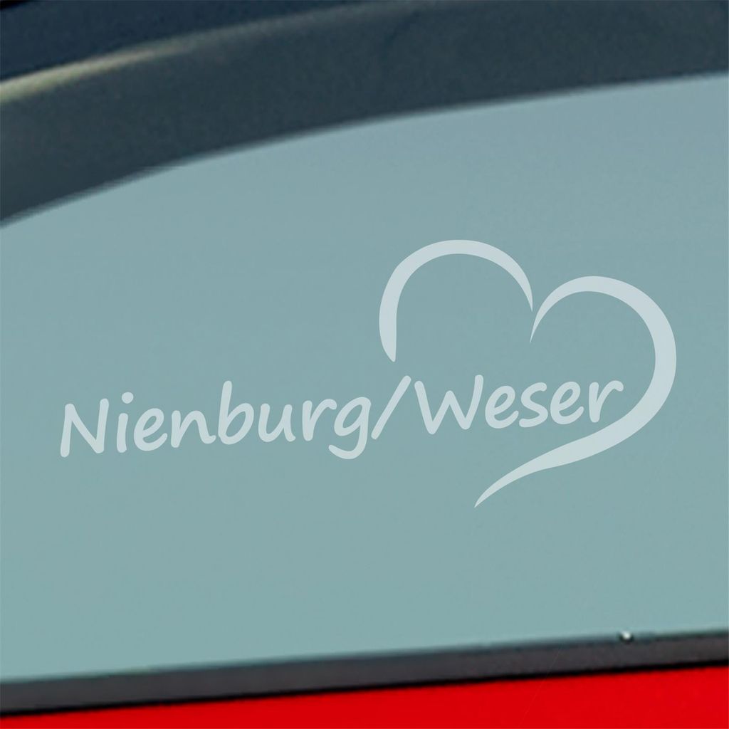 Autoaufkleber Nienburg Weser Herzschlag Milchglas ca. Produktbild 