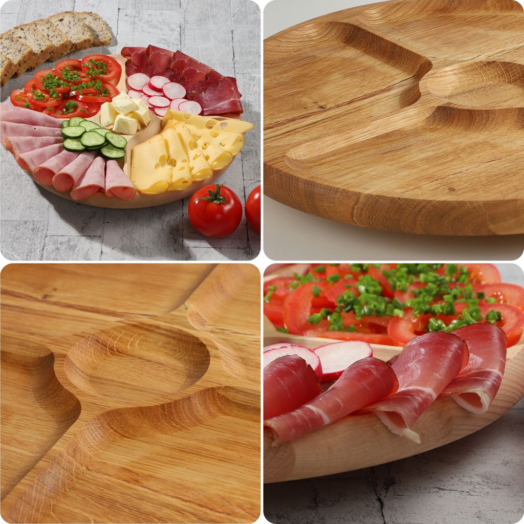 Buffet Zubehör KADAX Drehteller Aus Buchenholz 33,5cm