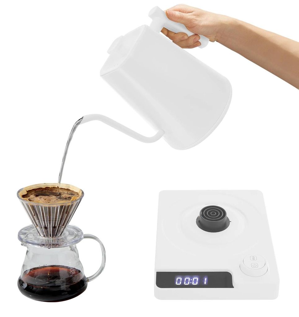 Schwanenhals Wasserkocher - Elektrischer Wasserkocher - LED-Display - Temperatur 40–100°C Einstellbar - Celsius/Fahrenheit - Warmhalten 1–24 S...