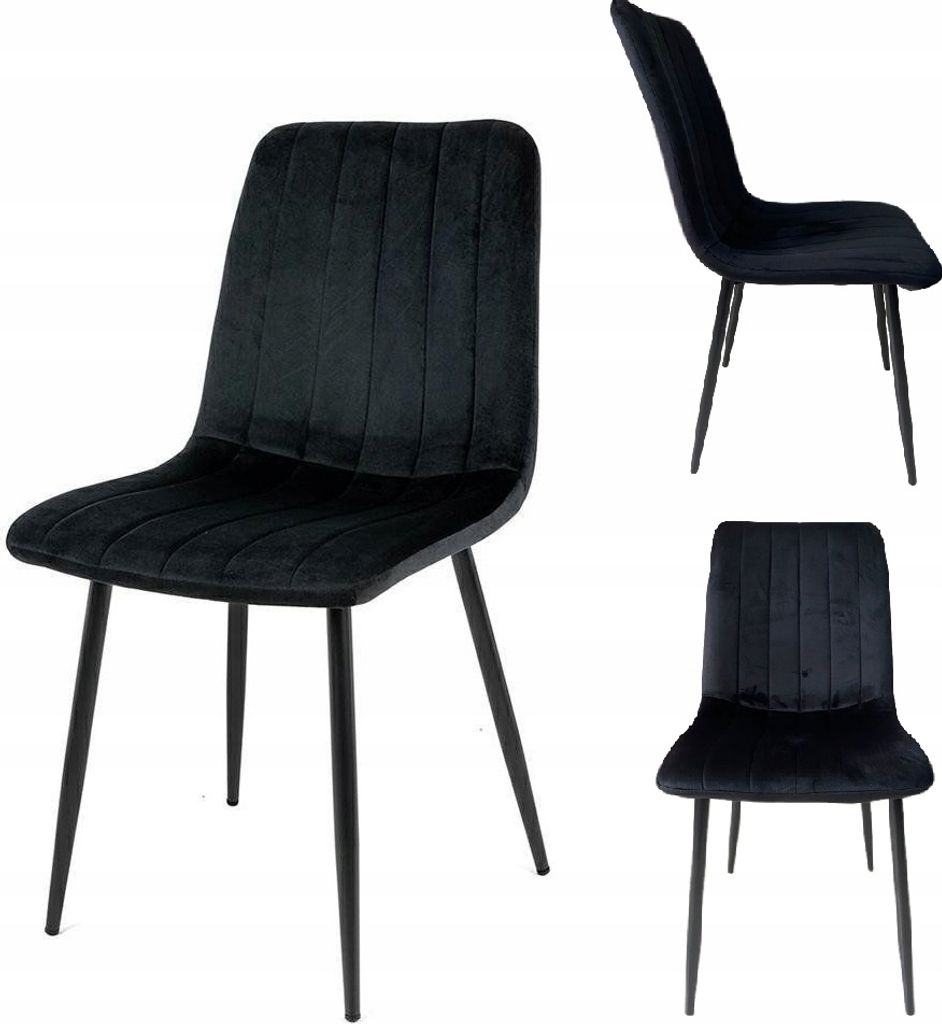 Ekspand | Stuhl LR-2023 - Schwarz - Hochwertiger Velours - Produktbild 