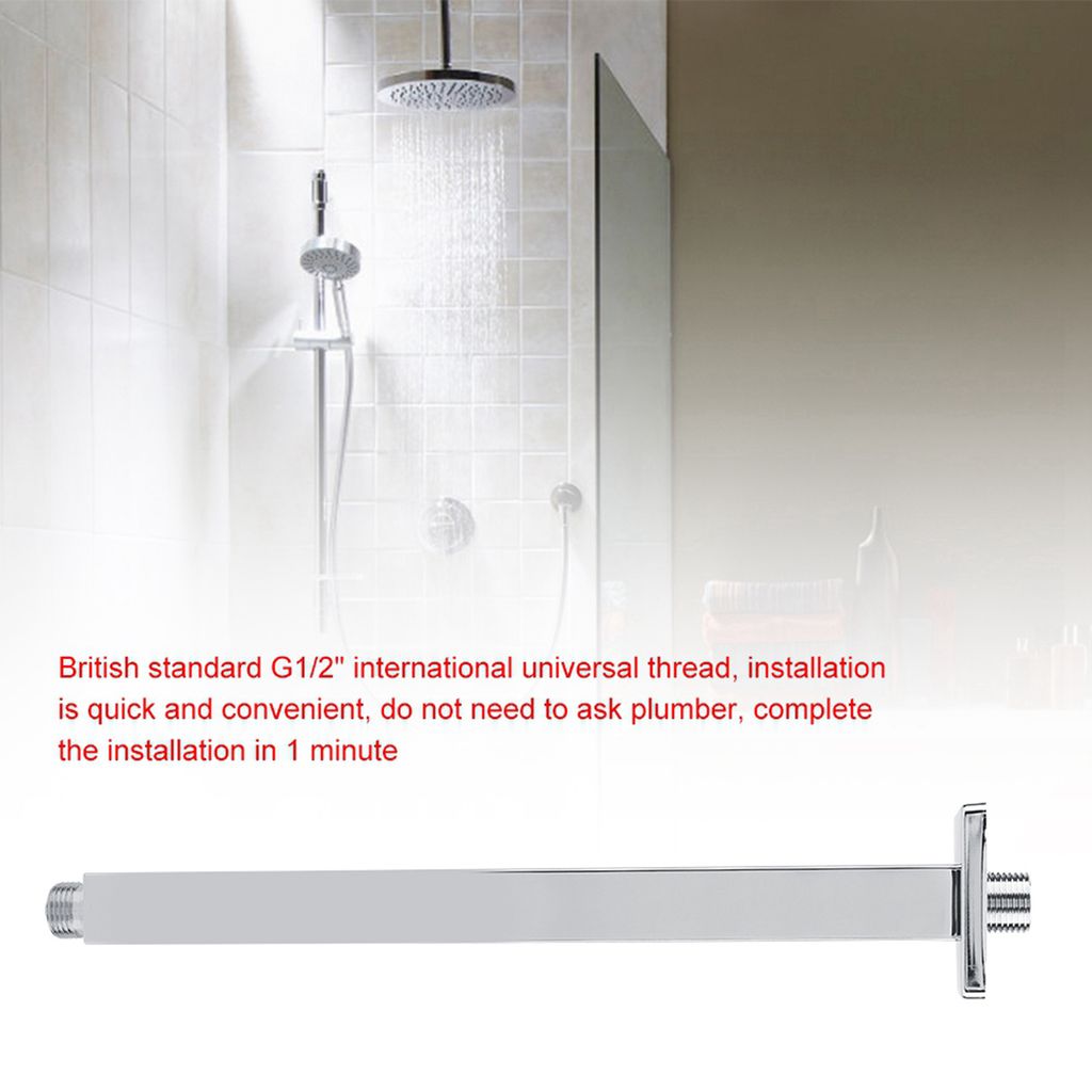 Quadratische Edelstahl oben Dusche Arm Rohr Wandhalterung für Badezimmer Decke Dusche Kopf (40 cm)