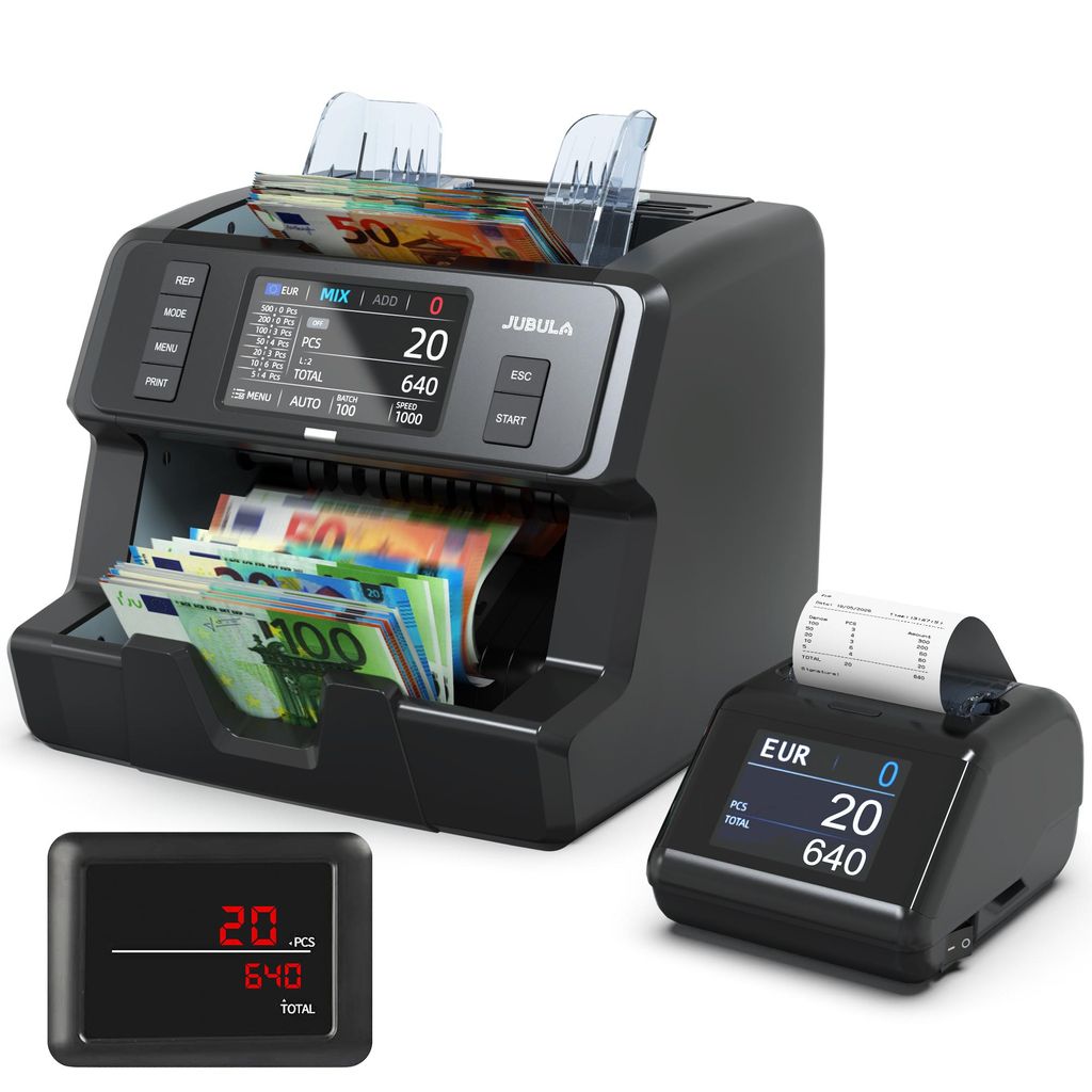 Jubula MV-400 Geldzählmaschine mit MPR-1 Drucker, Produktbild 