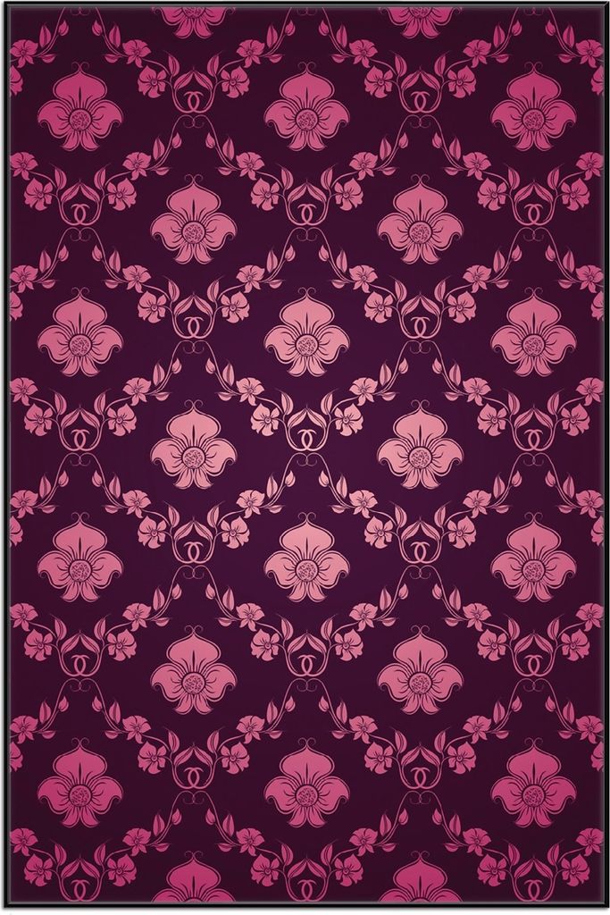 Wallario Wandbild Blumenmuster Damast in pink lila, Größe: Produktbild 