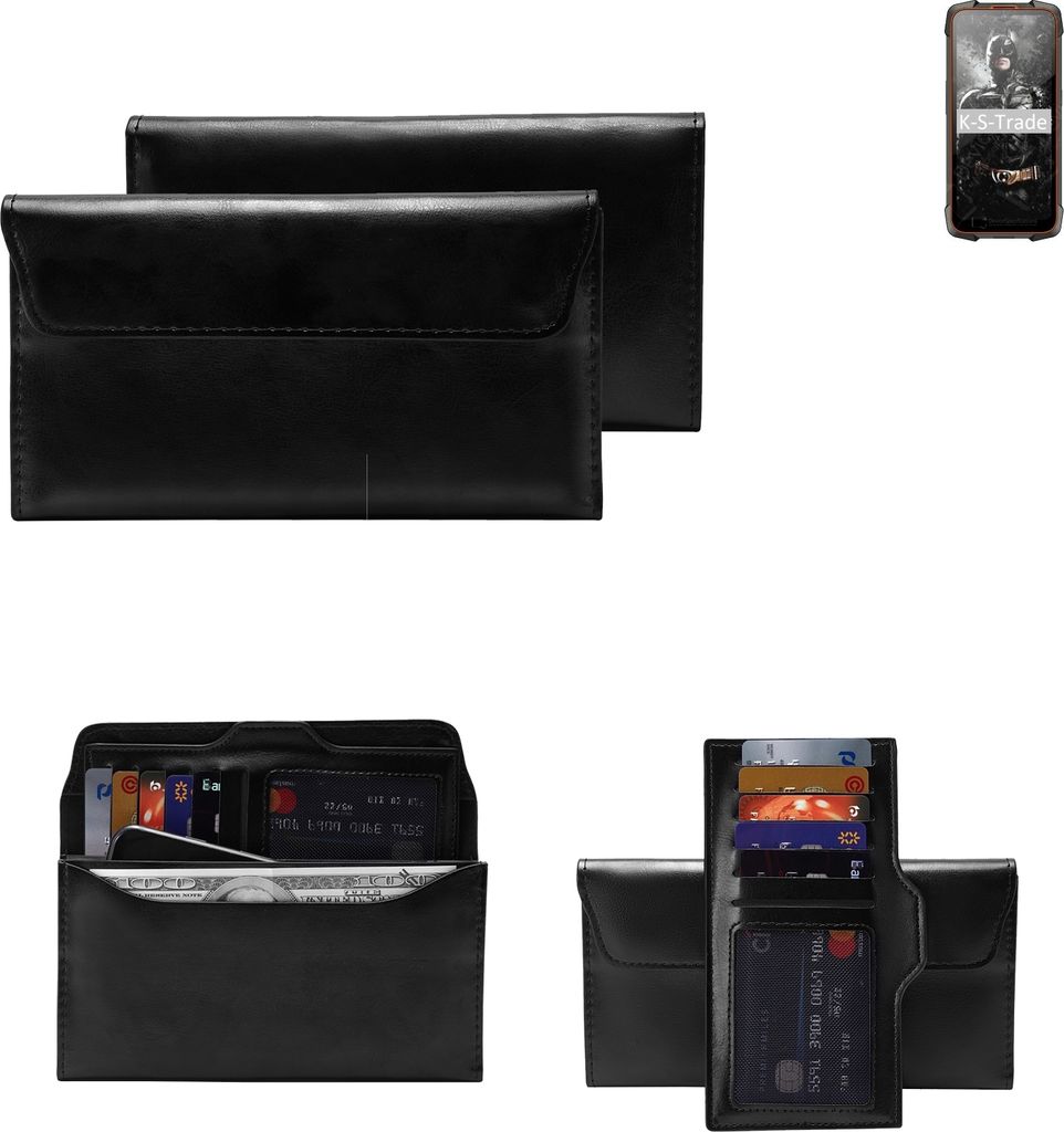 K-S-Trade Handy Hülle kompatibel mit Cubot KingKong 5 Pro Schutz Hülle Tasche Schutz Case Handytasche Kunstleder schwarz, 1x